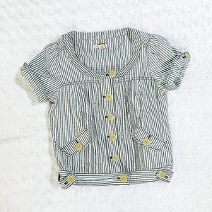 Anthropologie ETT TWA Seersucker Striped Second Line Jacket